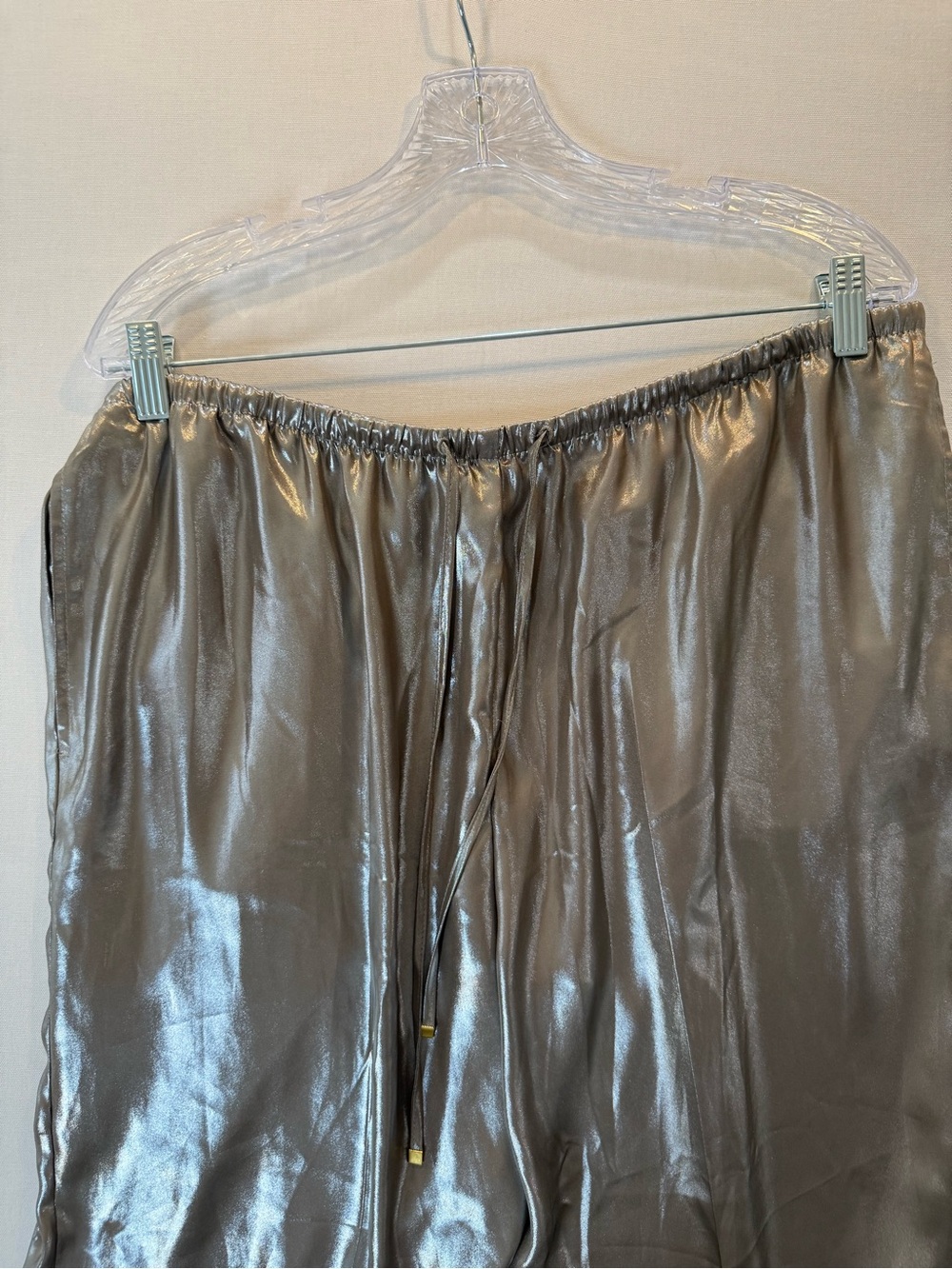 H&M Metallic Wide Leg Pants in Shimmery Silver - Picture 3 of 10